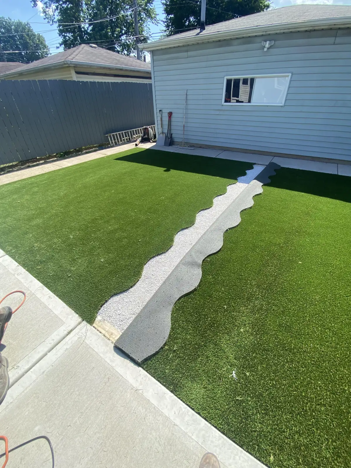 Professional artificial turf installation in Michigan