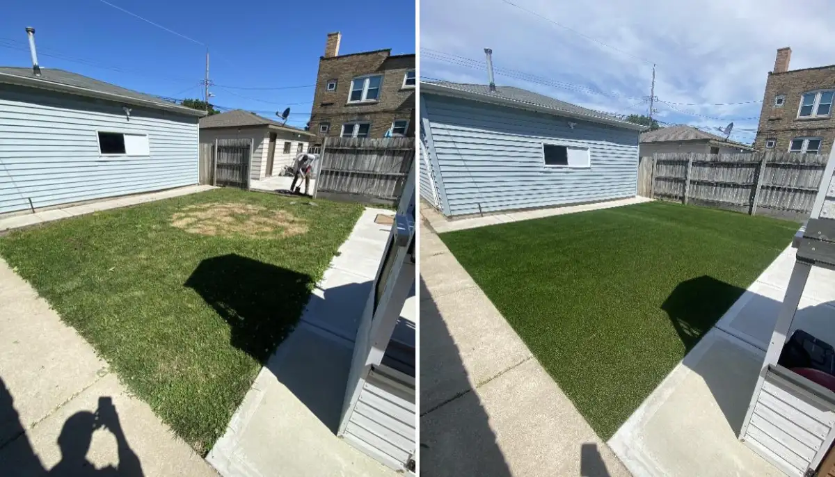 Artificial turf installation project in Grand Rapids Michigan