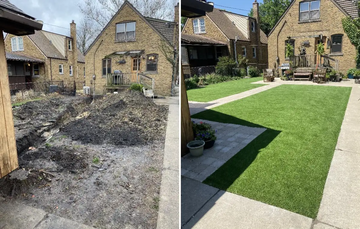 Artificial turf installation project in the Lansing Central Michigan area