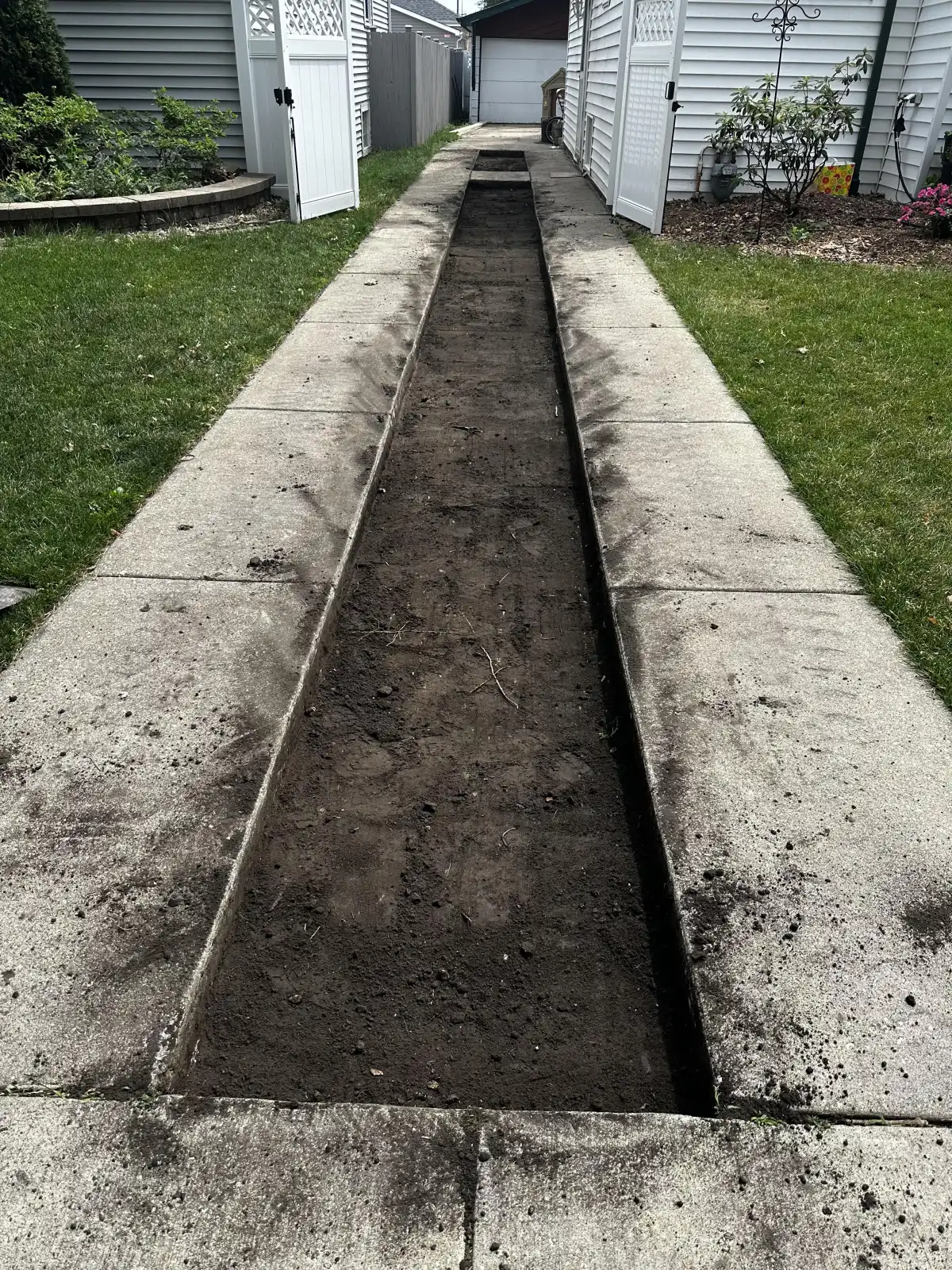 Grading and site leveling for an outdoor living project