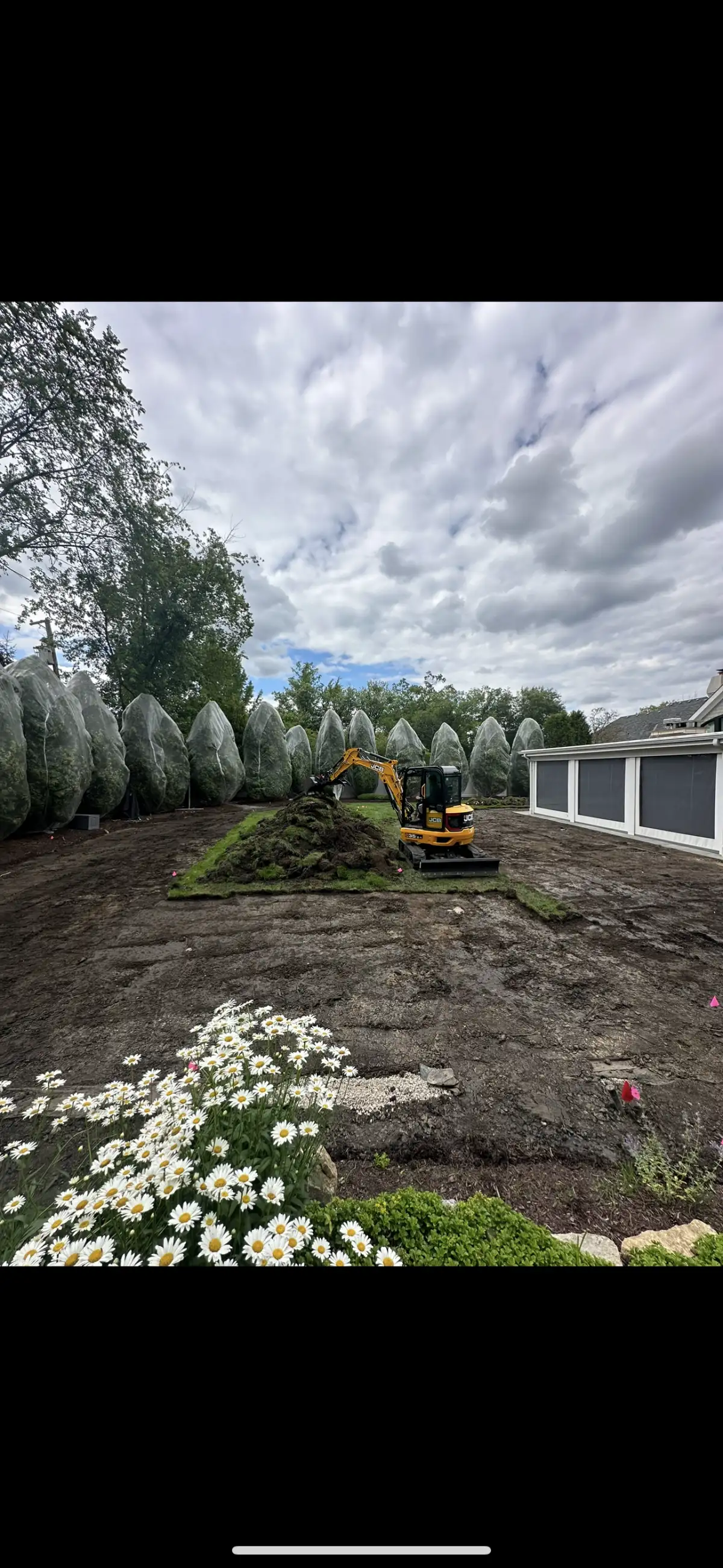 Completed excavation with compacted base ready for turf installation